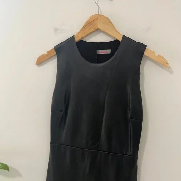 Commando Faux Leather Black Sheath Shapewear Dress Size XS - Picture 2 of 6